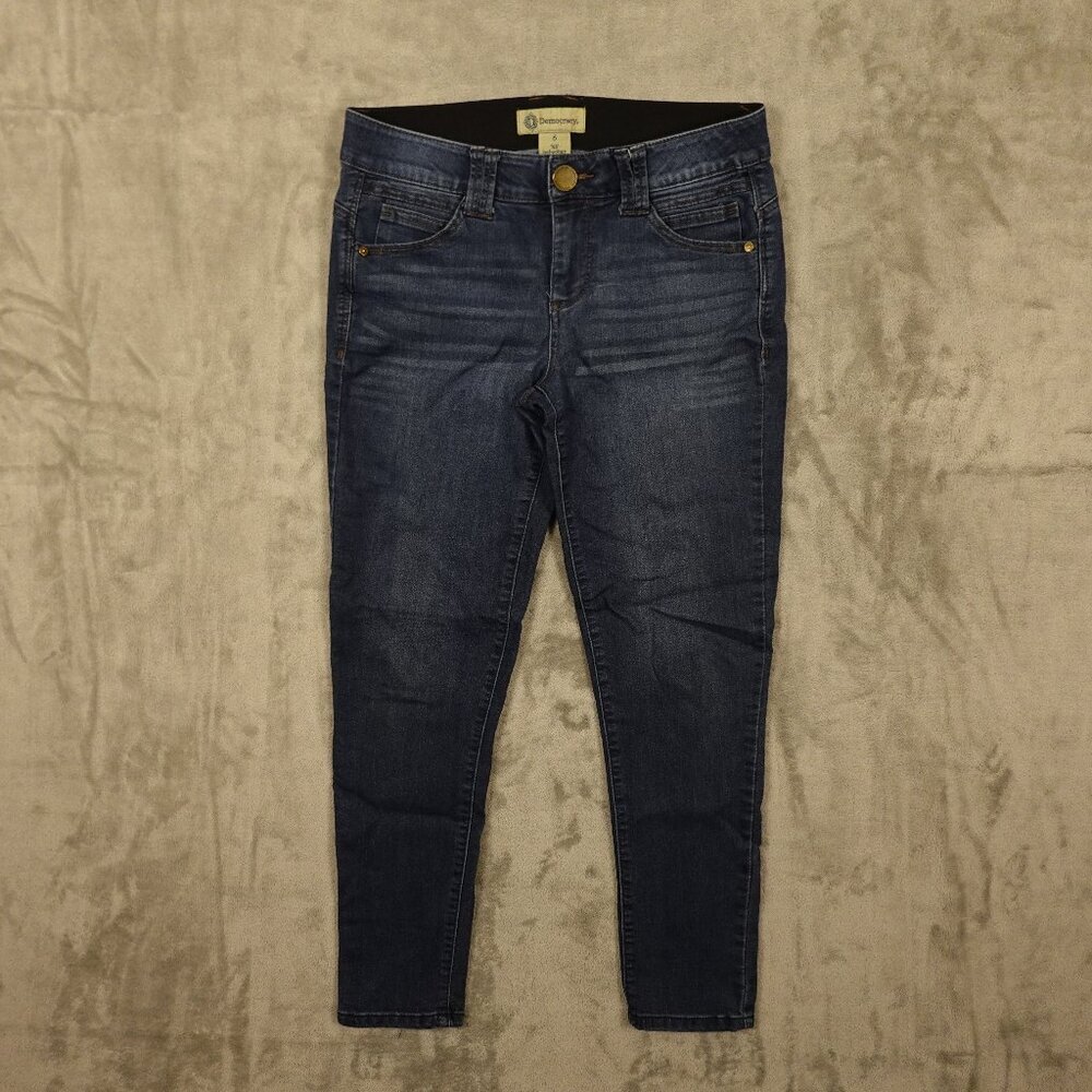 Democracy jeans Ab Technology mid rise skinny ankle women's 6 blue